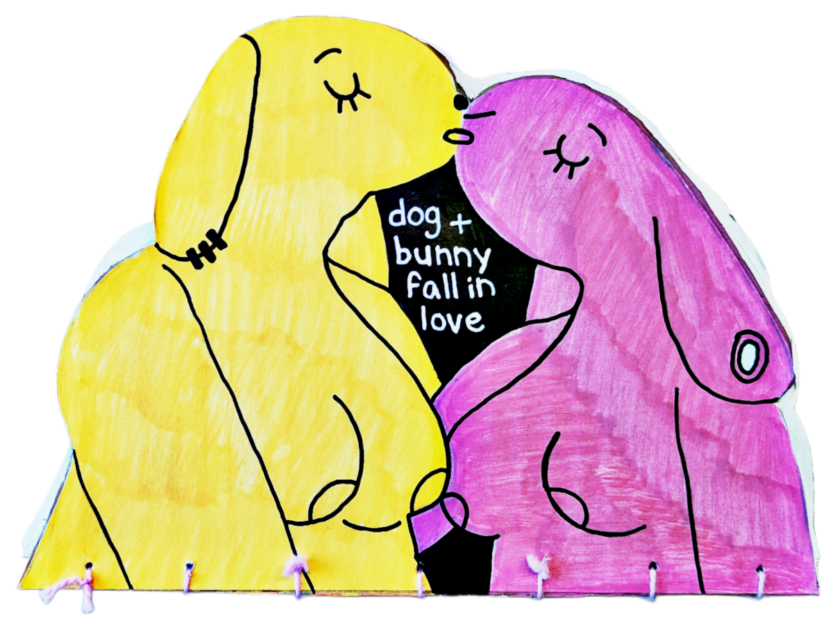 dog + bunny fall in&nbsp;love